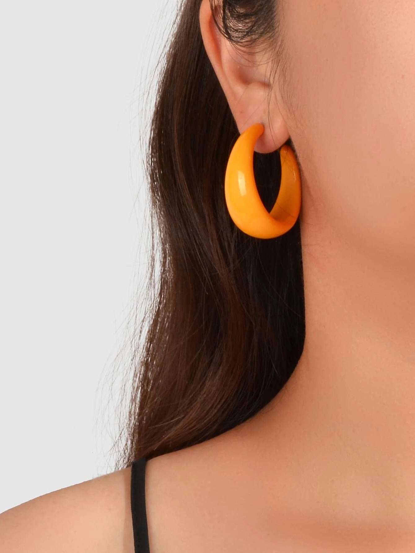 Yellow plastic sale hoop earrings