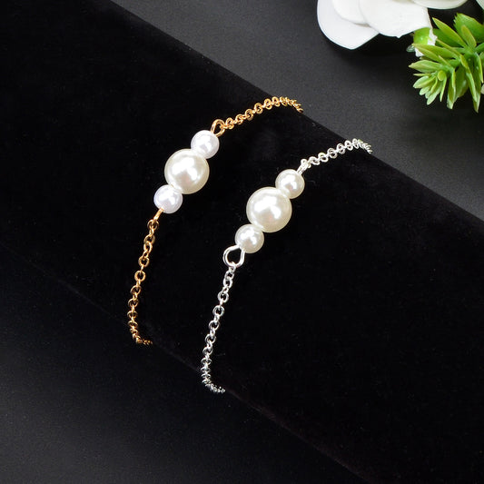 Pearl Adorned Minimalist Chain Bracelet - Elegant Simplicity for Every Occasion