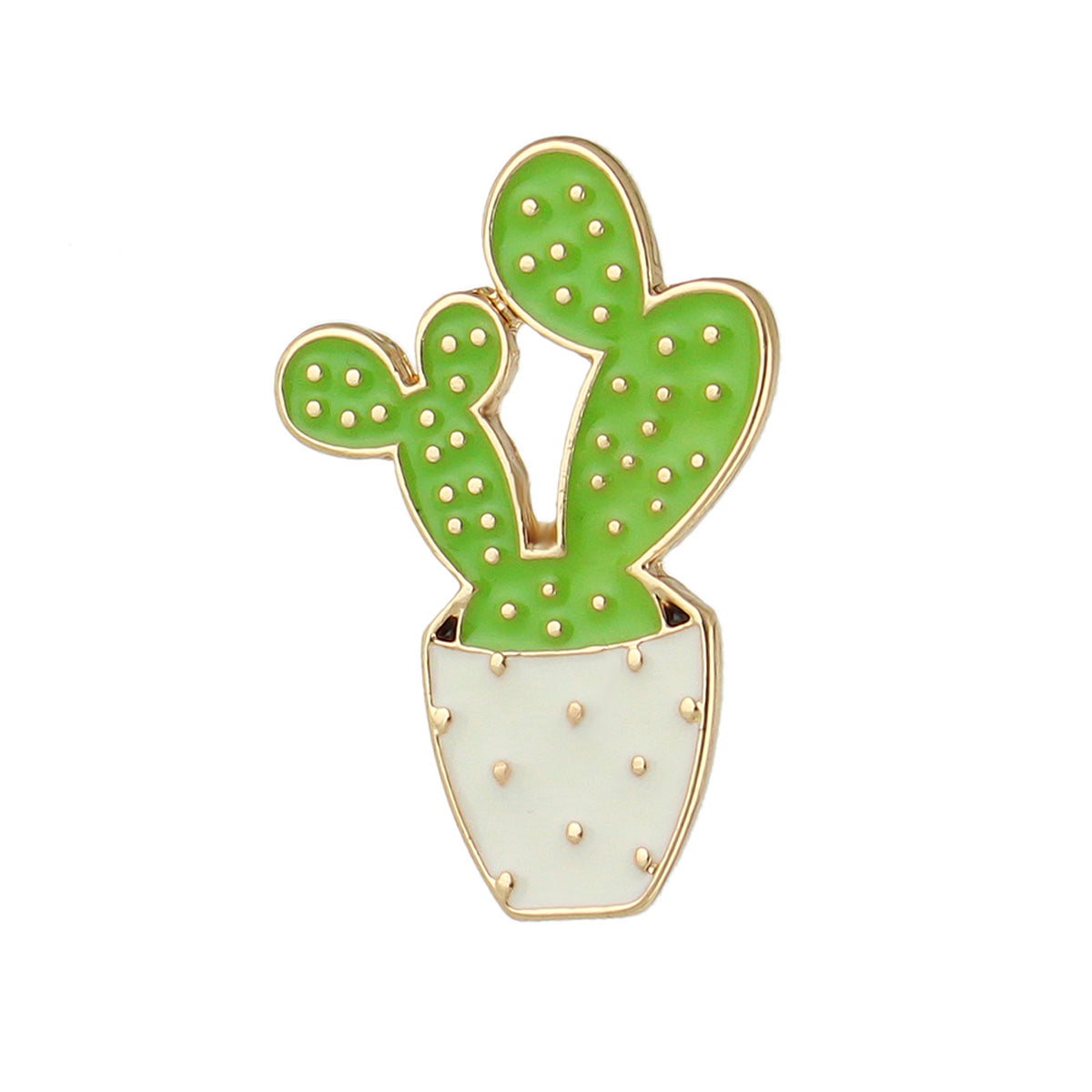 Cute Cartoon Cactus Enamel Lapel Pins Potted Plant Brooches Novelty Badges Gift