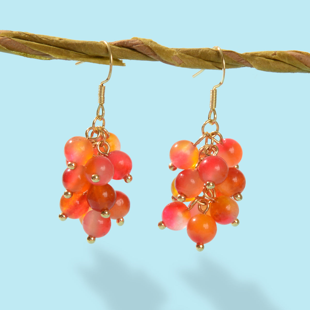 Drop Dangle Handmade Grape Cluster Earrings Colorful Cute Fruit Hook Eardrop