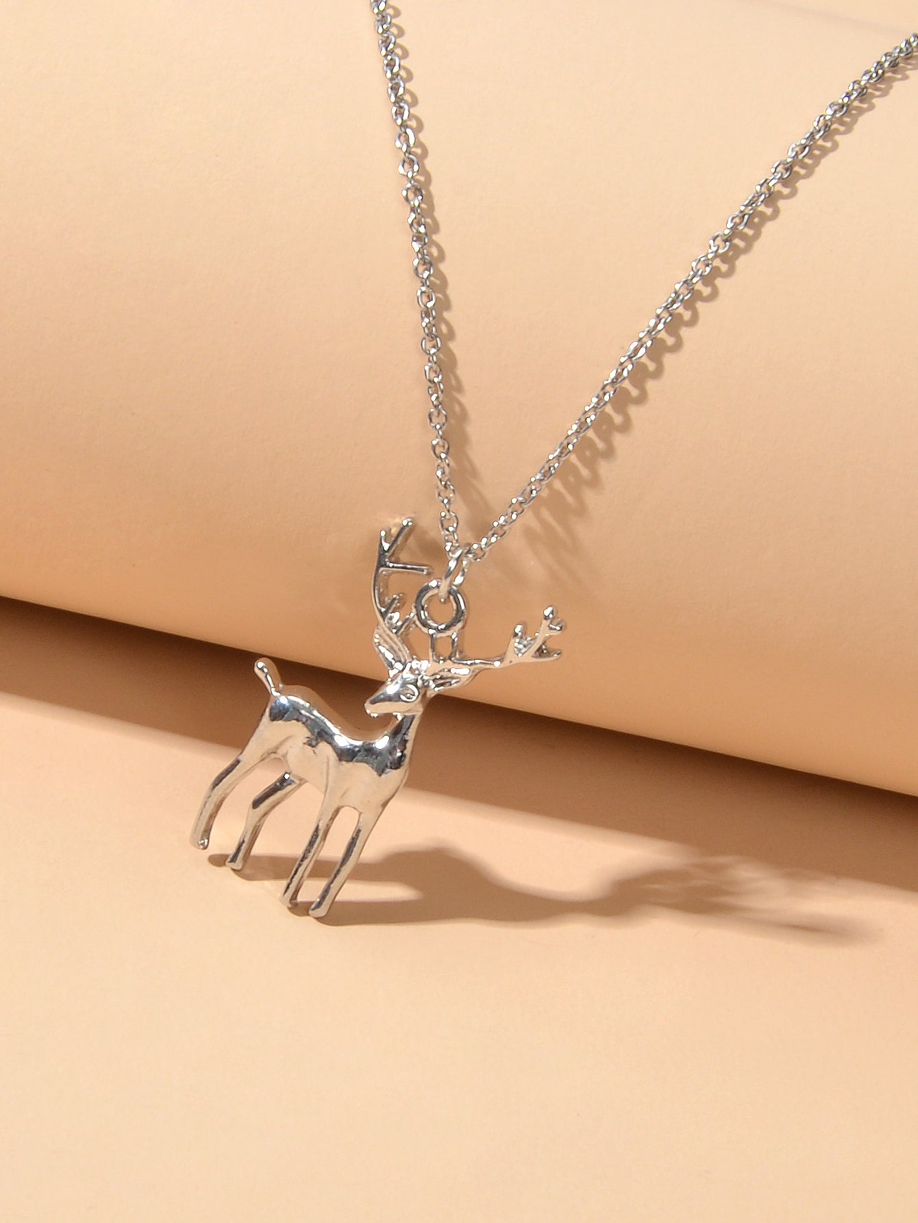 Gold Silver Chain Reindeer Necklace Women Party Decoration Deer Jewellery Gift