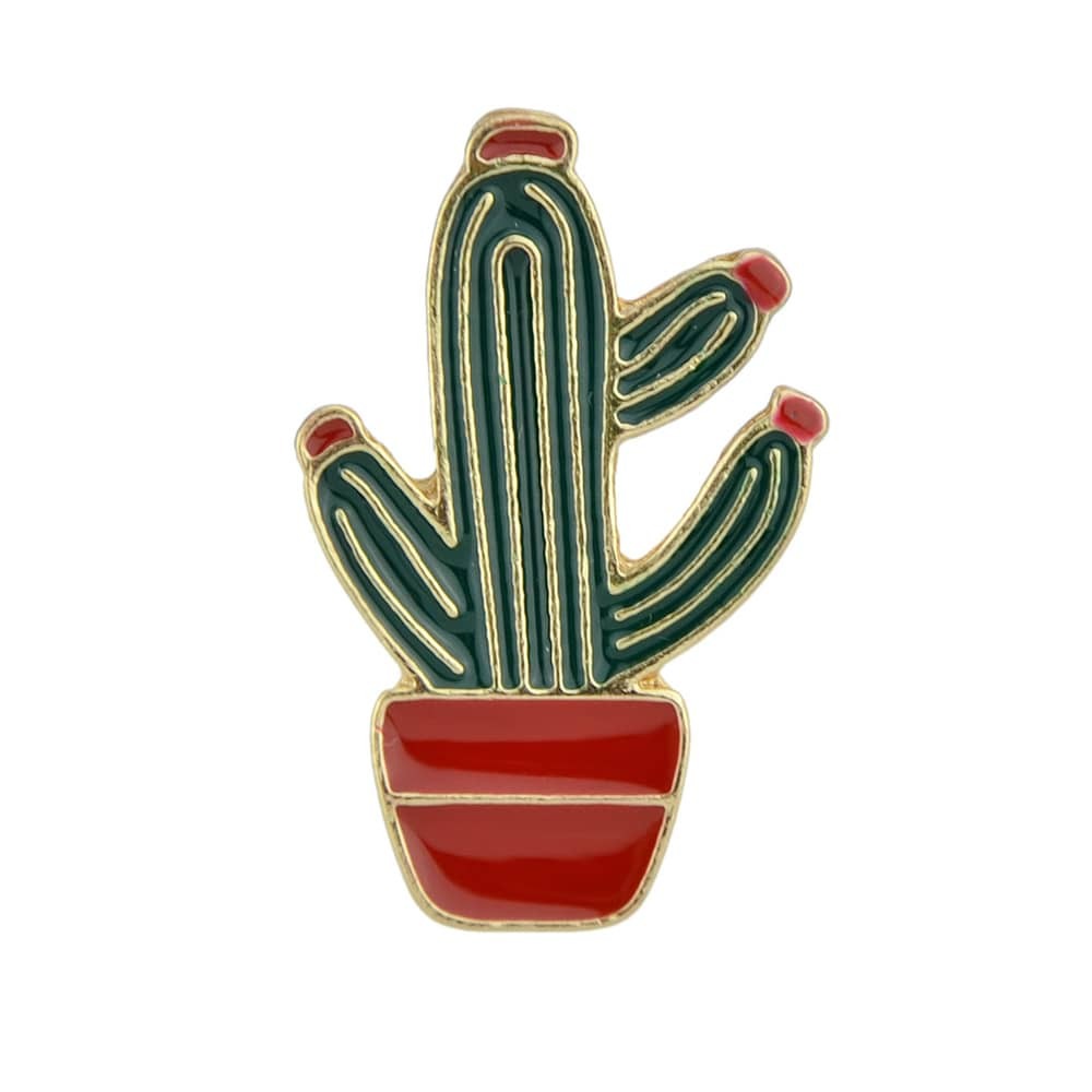 Colorful Enamel Rainbow Cactus Hat Brooch Lapel Badges Funny Button Pins Jewelry