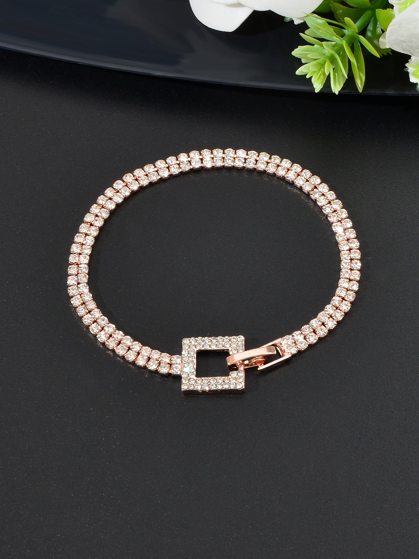 Shimmering Full Rhinestone Clasp Bracelet Elegant Sparkle Jewelry for Your Wrist