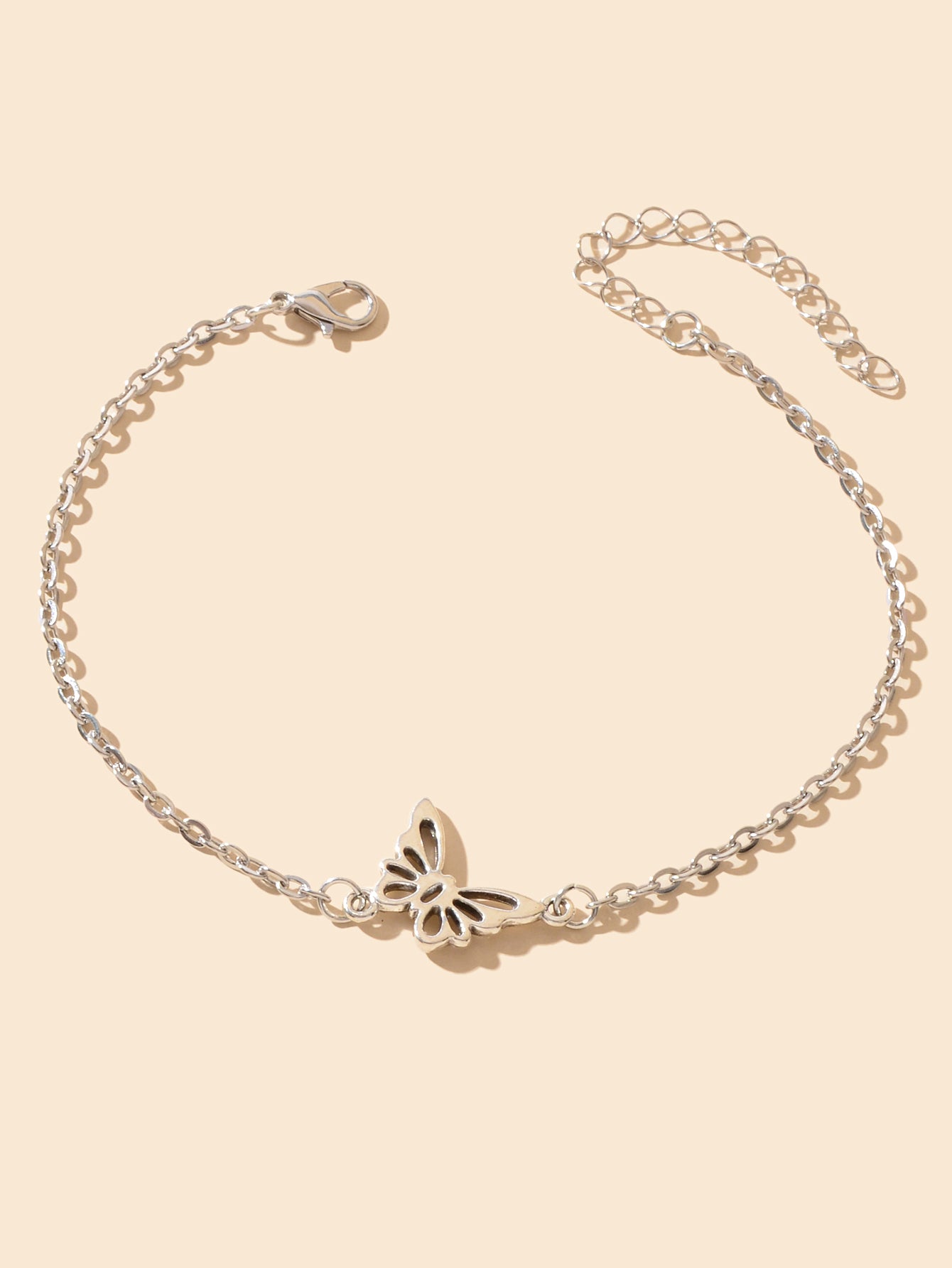 Silver Colour Chain Butterfly Charm Beach Dainty Anklet Boho Chic Foot Jewellery