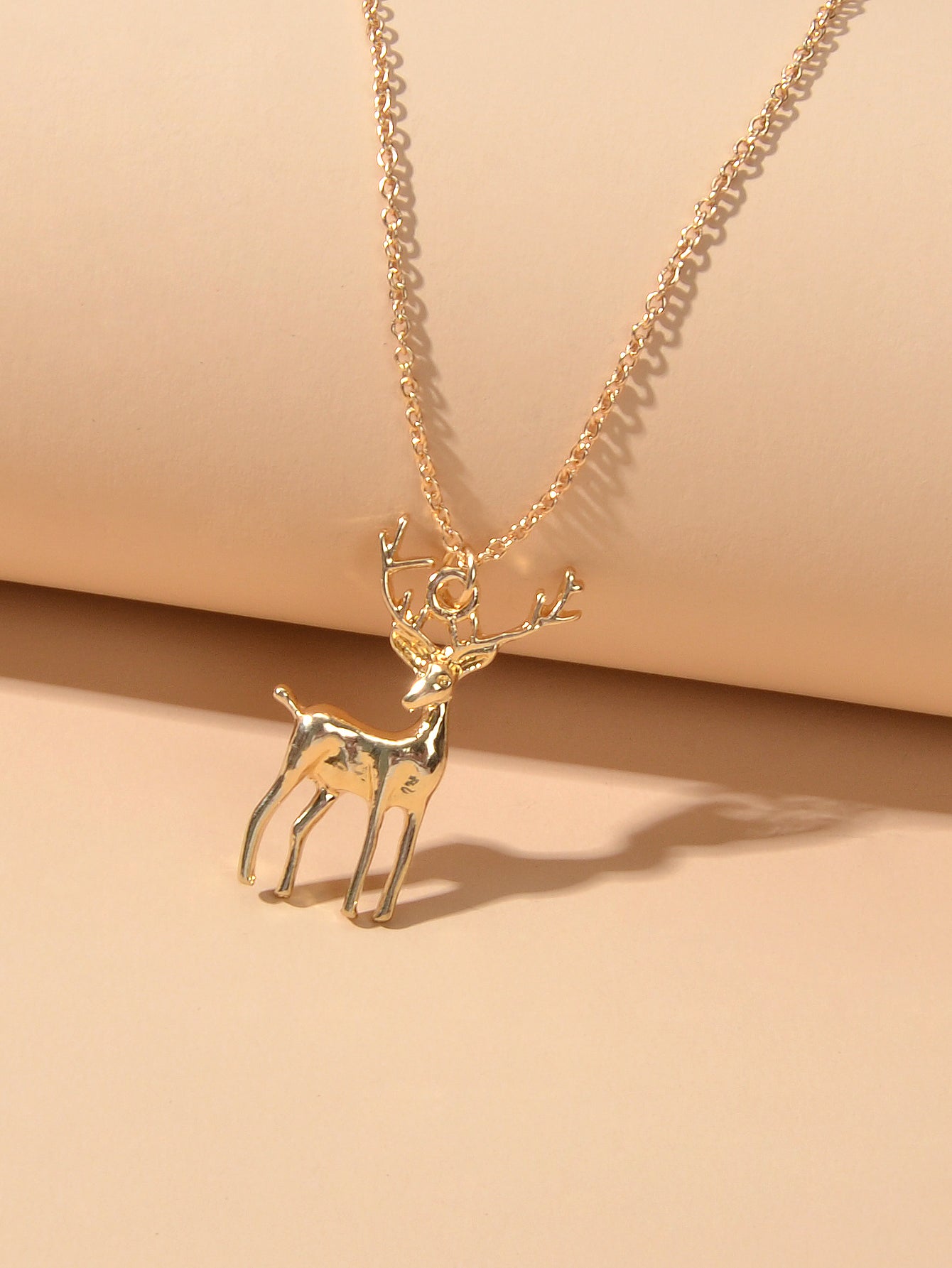 Gold Silver Chain Reindeer Necklace Women Party Decoration Deer Jewellery Gift