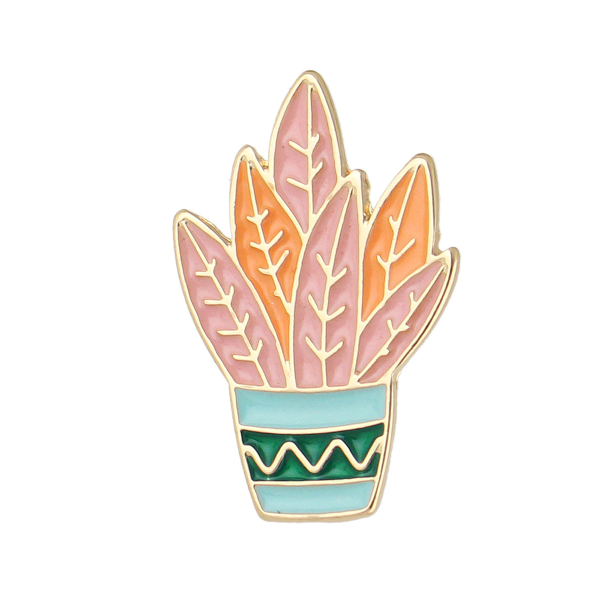 Cute Cartoon Cactus Enamel Lapel Pins Potted Plant Brooches Novelty Badges Gift