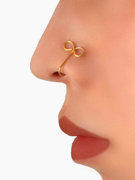 1 pc Faux Lip Ear Nose Gold Infinity Teens Non Piercing Clip On Nose Hoop Rings