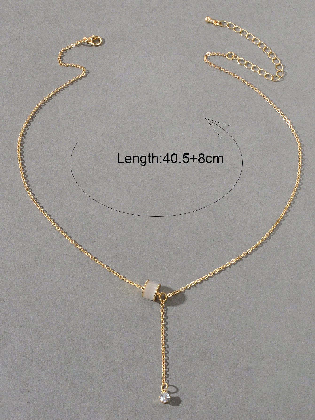 Designer Jewellery Gold Tone Y Lariat Dainty Rhinestone Drop Charm Necklace Gift