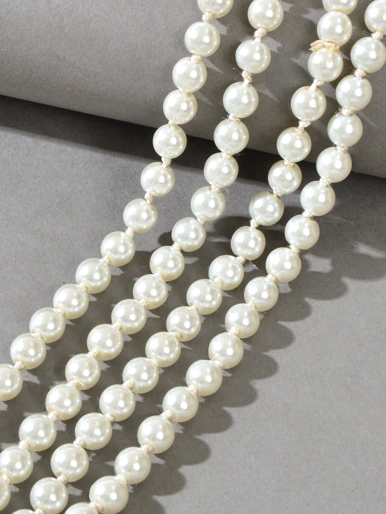 Luxurious Triple Layered White Pearl Statement Necklace Elegant Chunky Necklace