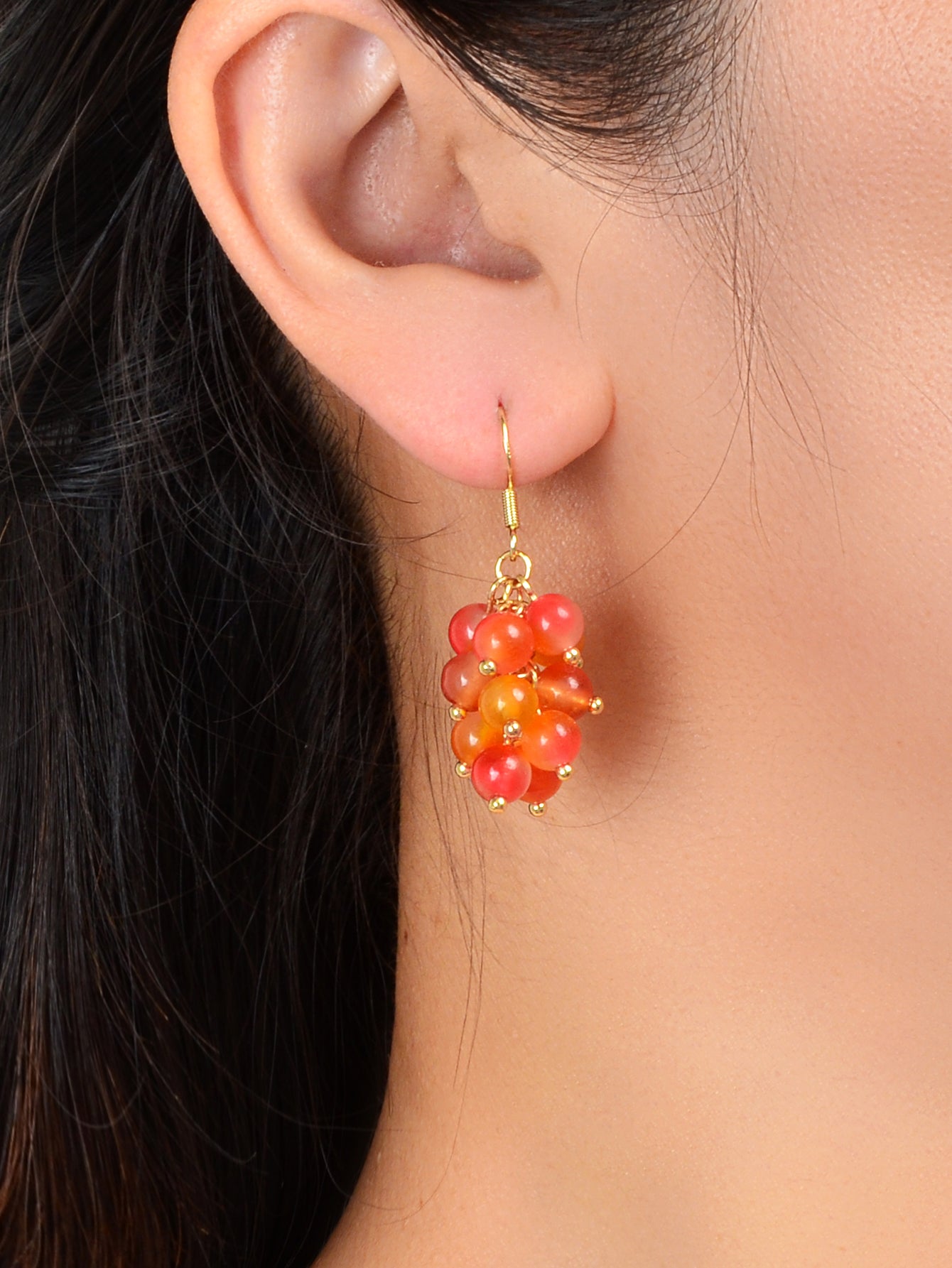 Drop Dangle Handmade Grape Cluster Earrings Colorful Cute Fruit Hook Eardrop