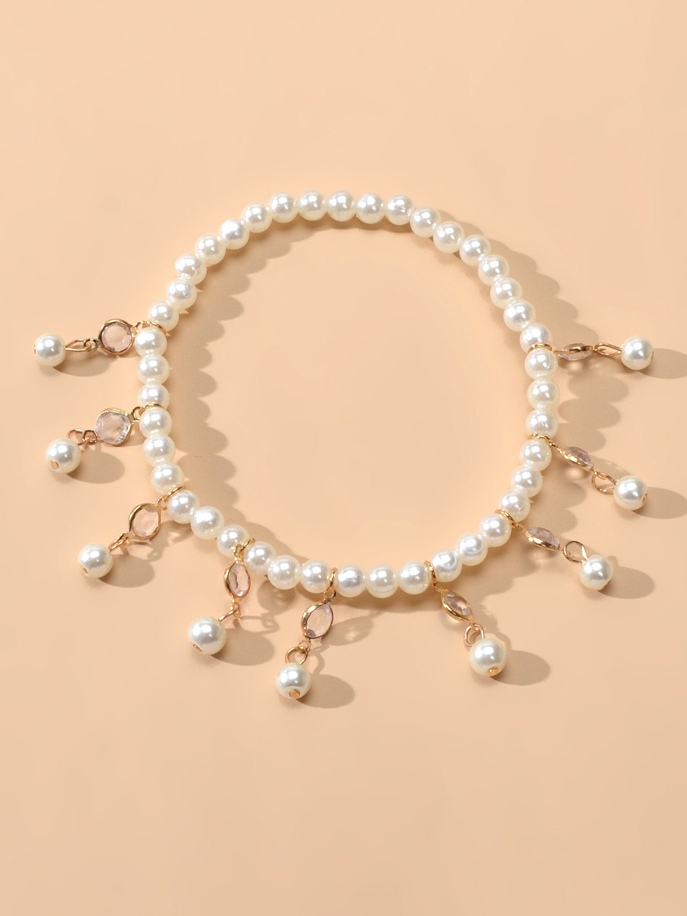 Beach Elastic Imitation Pearl Bead Charm Anklet Foot Chain Bracelet Jewelry Gift