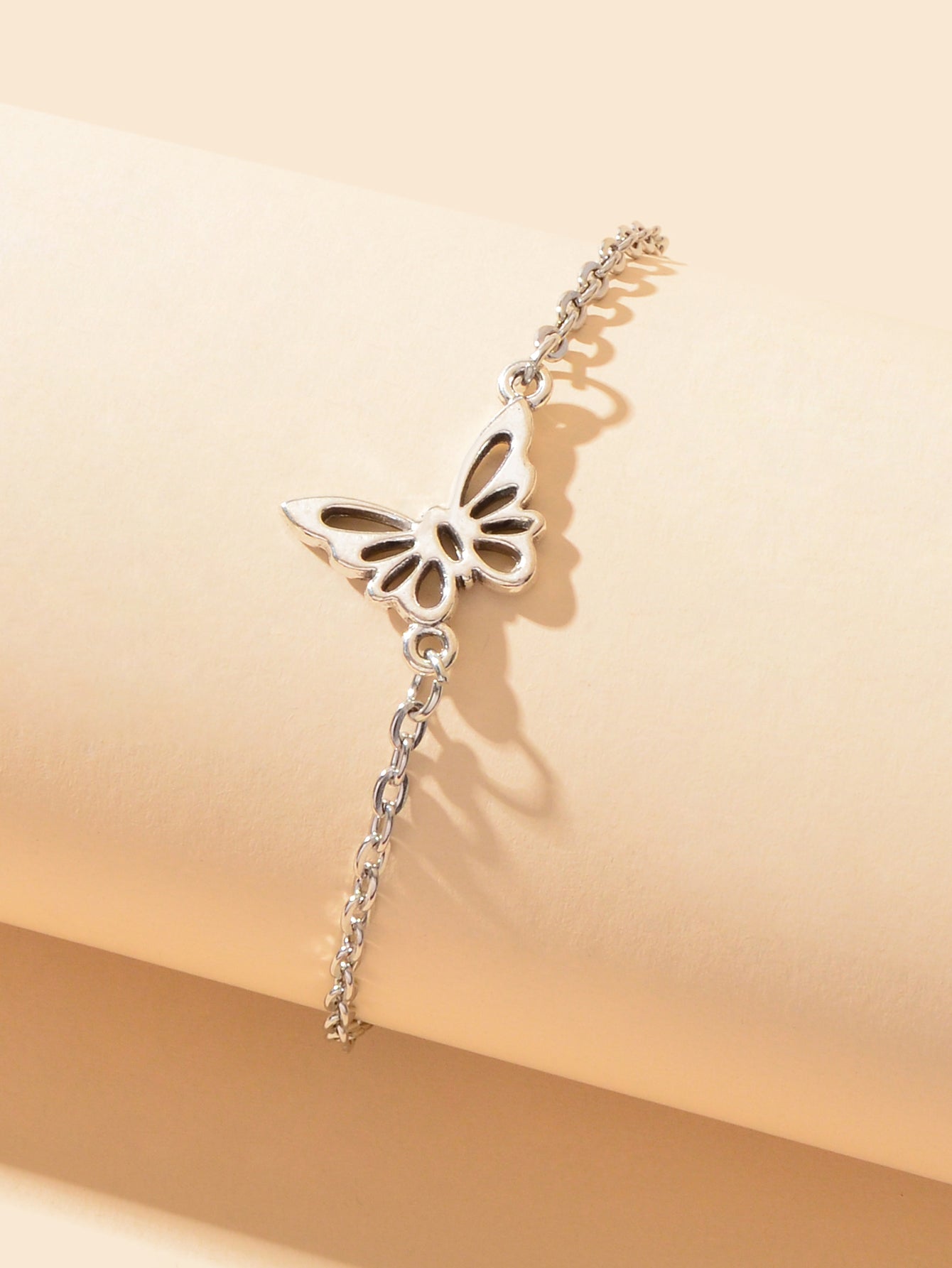 Silver Colour Chain Butterfly Charm Beach Dainty Anklet Boho Chic Foot Jewellery