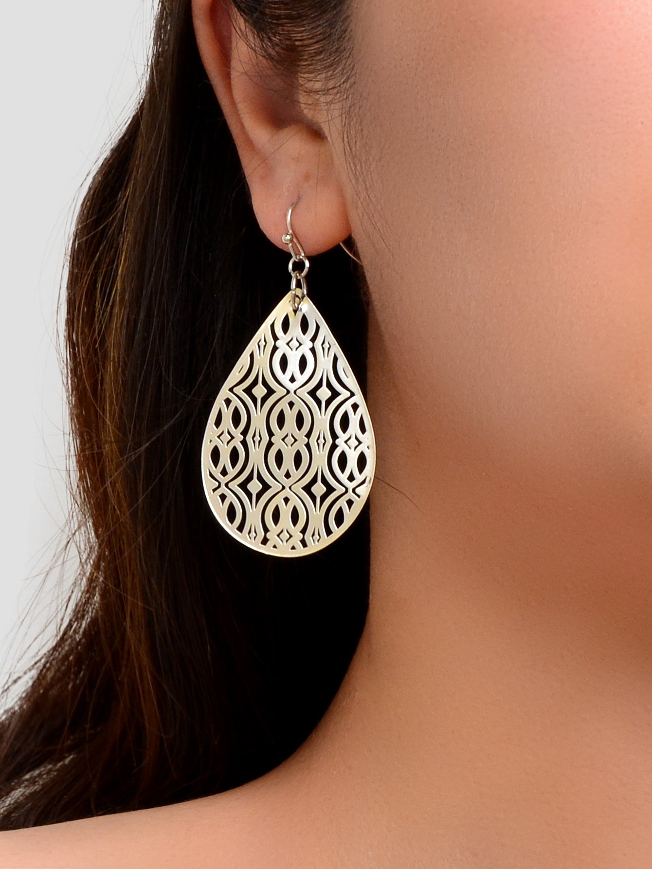 AU Post Oval Hollow Ethnic Water Drop Dangle Earrings Boho Teardrop Jewellery