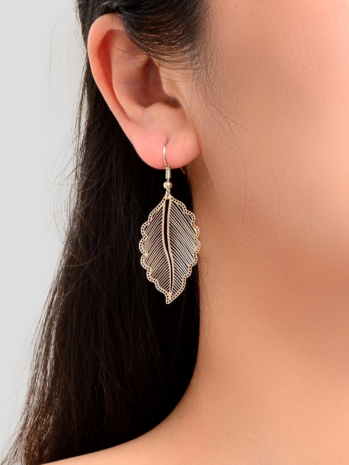 Hollow out Gold Tropical Leaf Drop Earrings Eardrop Accessories Dainty Jewellery