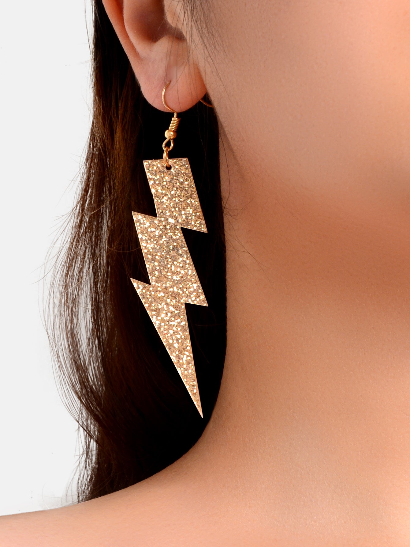 Sparkling Retro Party Acrylic Exaggerated Women Lightning Bolt Dangle Earrings