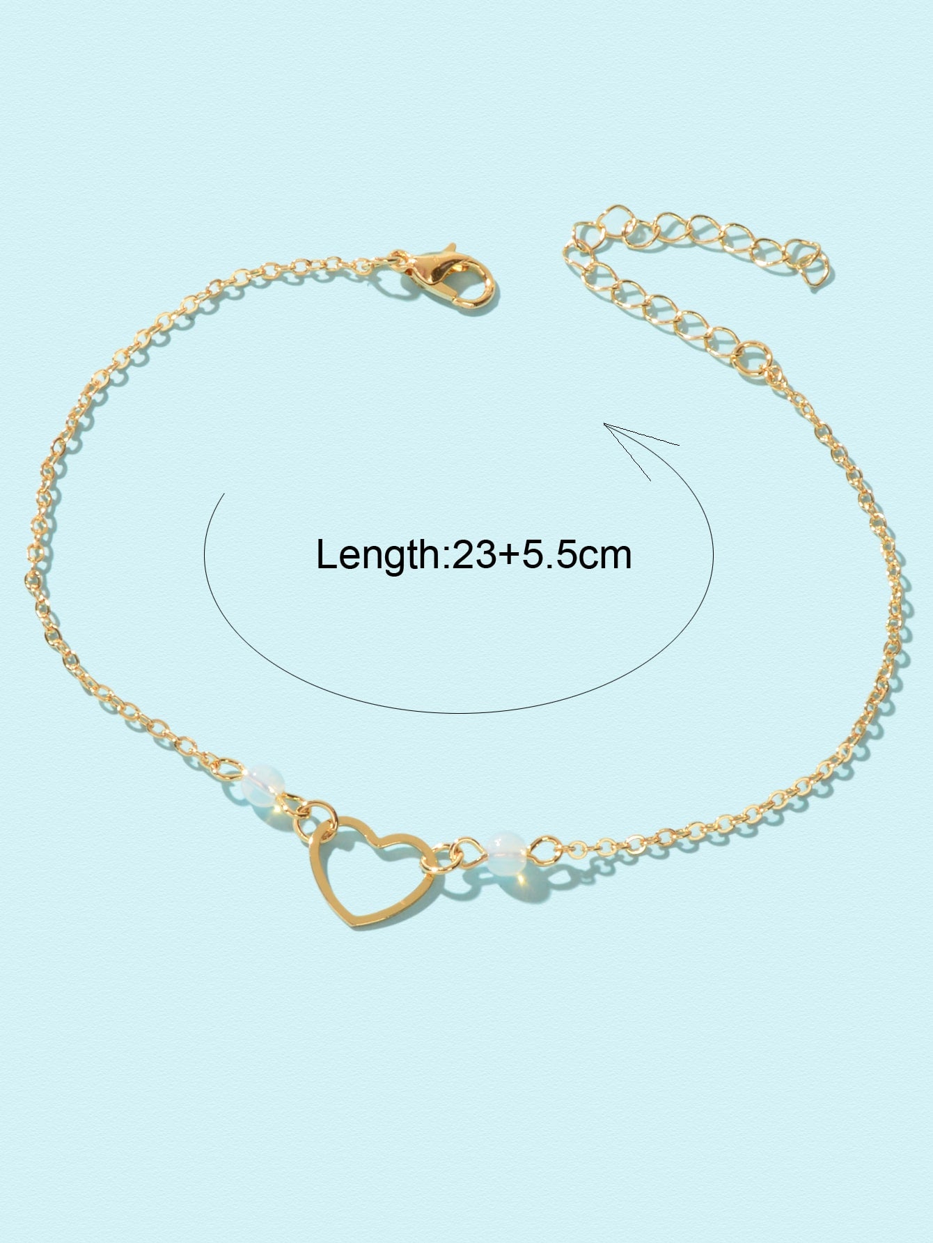 Dainty Foot Jewellery Girl Silver Chain Heart Charm Summer Barefoot Beach Anklet