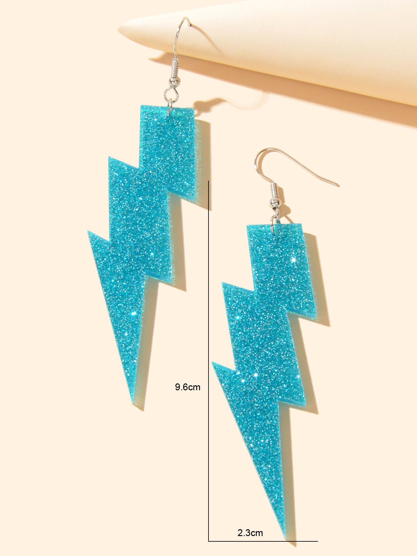 Sparkling Retro Party Acrylic Exaggerated Women Lightning Bolt Dangle Earrings