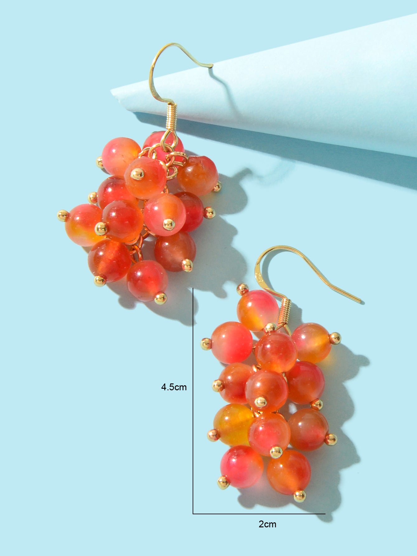 Drop Dangle Handmade Grape Cluster Earrings Colorful Cute Fruit Hook Eardrop