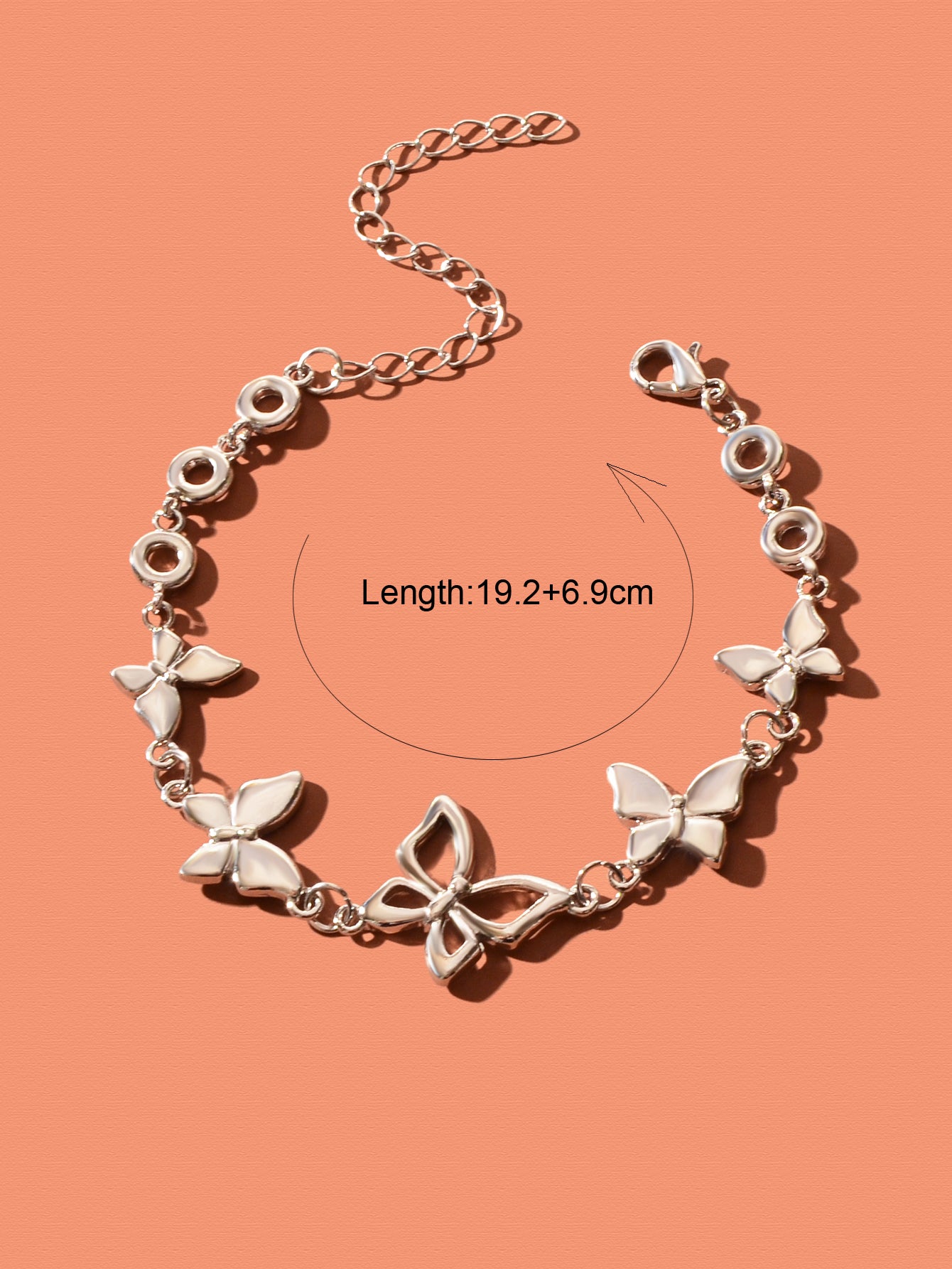 Elegant Silver Chain Butterfly Decor Bracelet for Women Party Dating Jewellery