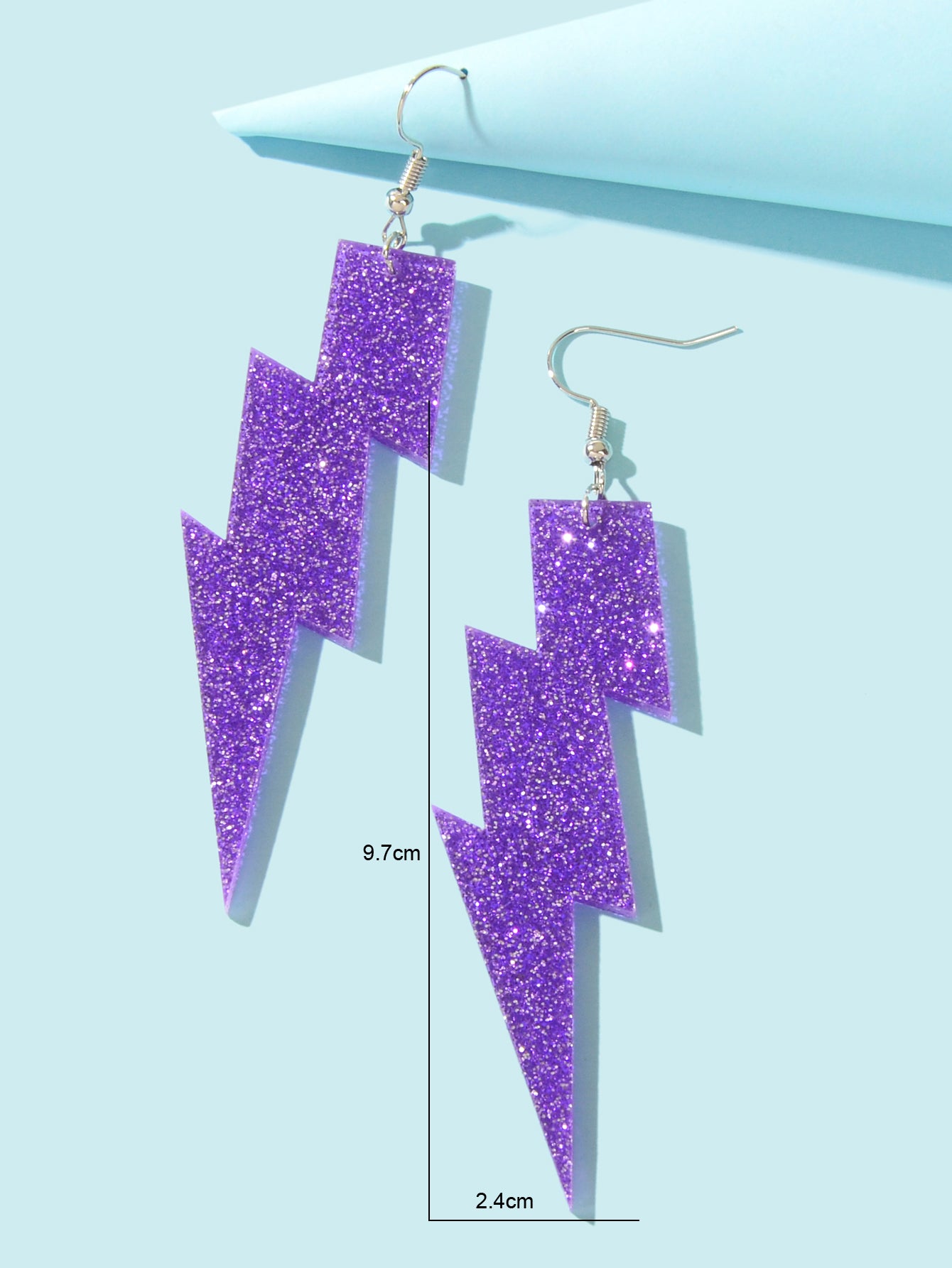 Sparkling Retro Party Acrylic Exaggerated Women Lightning Bolt Dangle Earrings