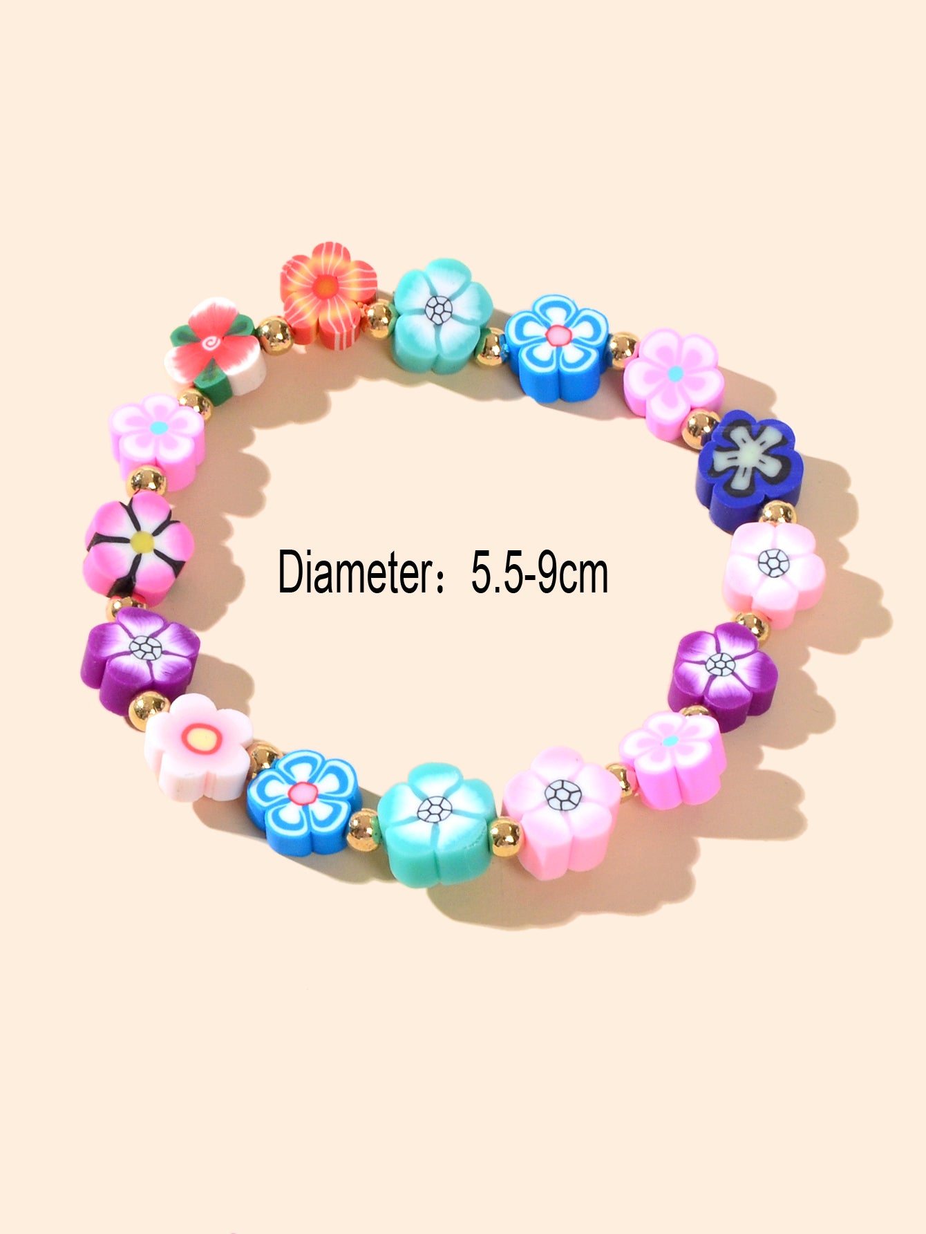 Funny Gifts for Women Multi-colored Random Shape Flower Elastic Bangle Bracelets