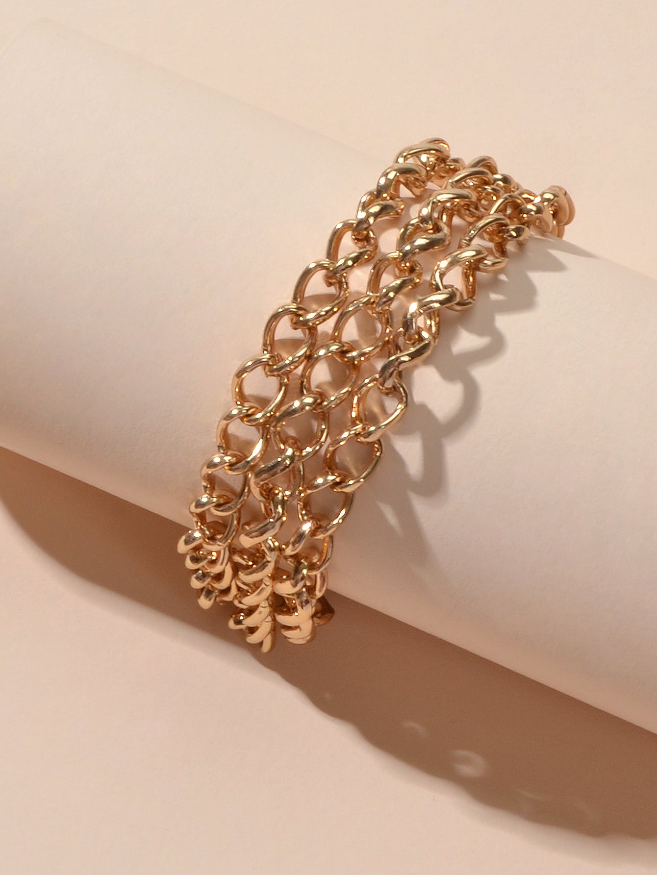 Ladies Jewellery Cool Punk Multi-layer Gold Link Chain Bracelet Bangle for Women