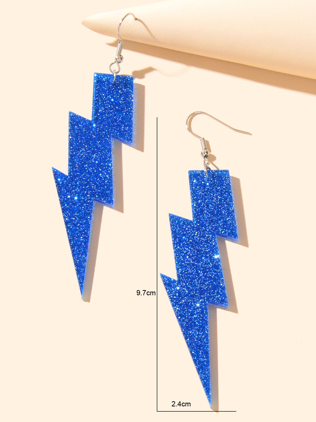 Sparkling Retro Party Acrylic Exaggerated Women Lightning Bolt Dangle Earrings