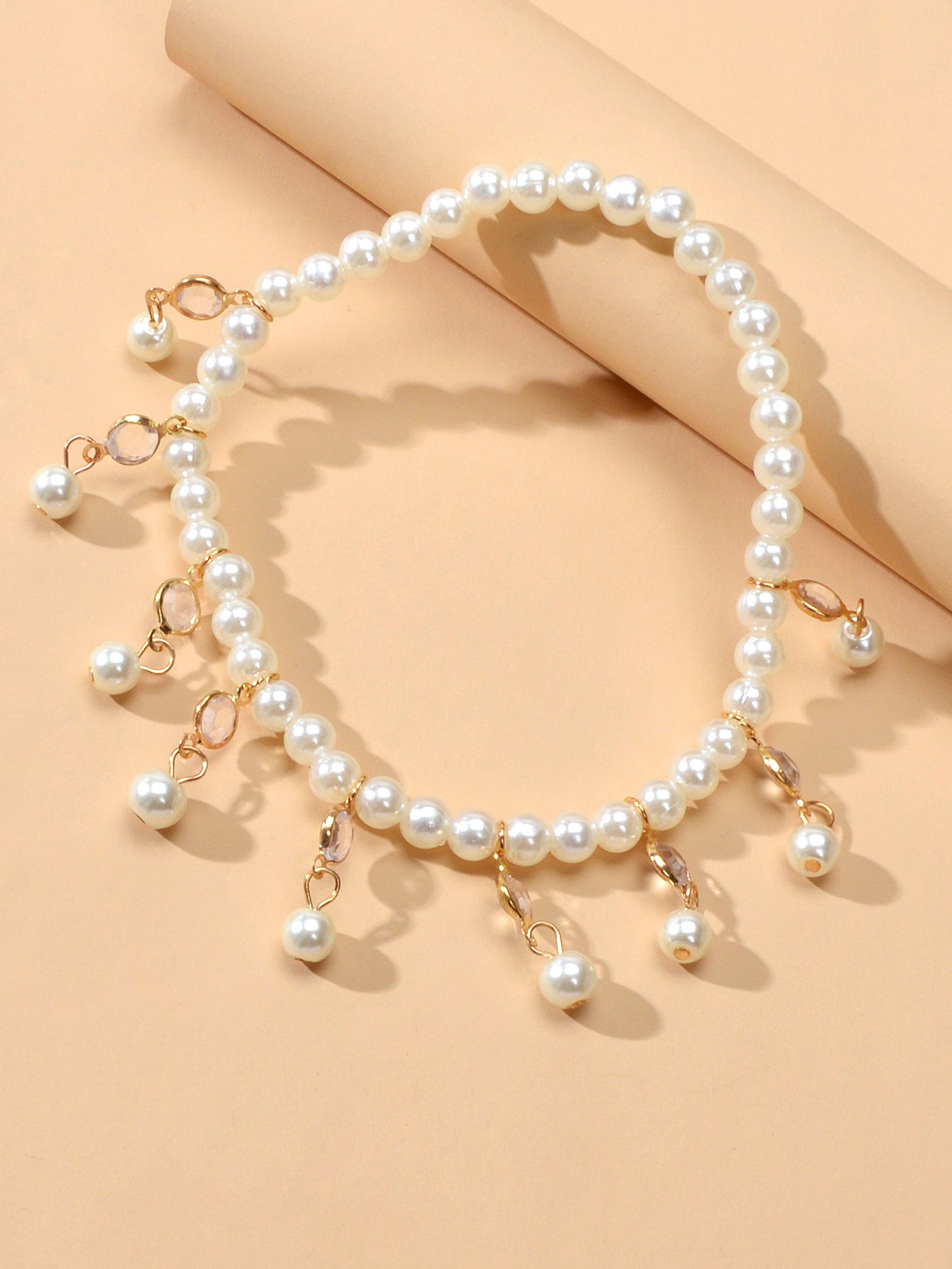 Beach Elastic Imitation Pearl Bead Charm Anklet Foot Chain Bracelet Jewelry Gift