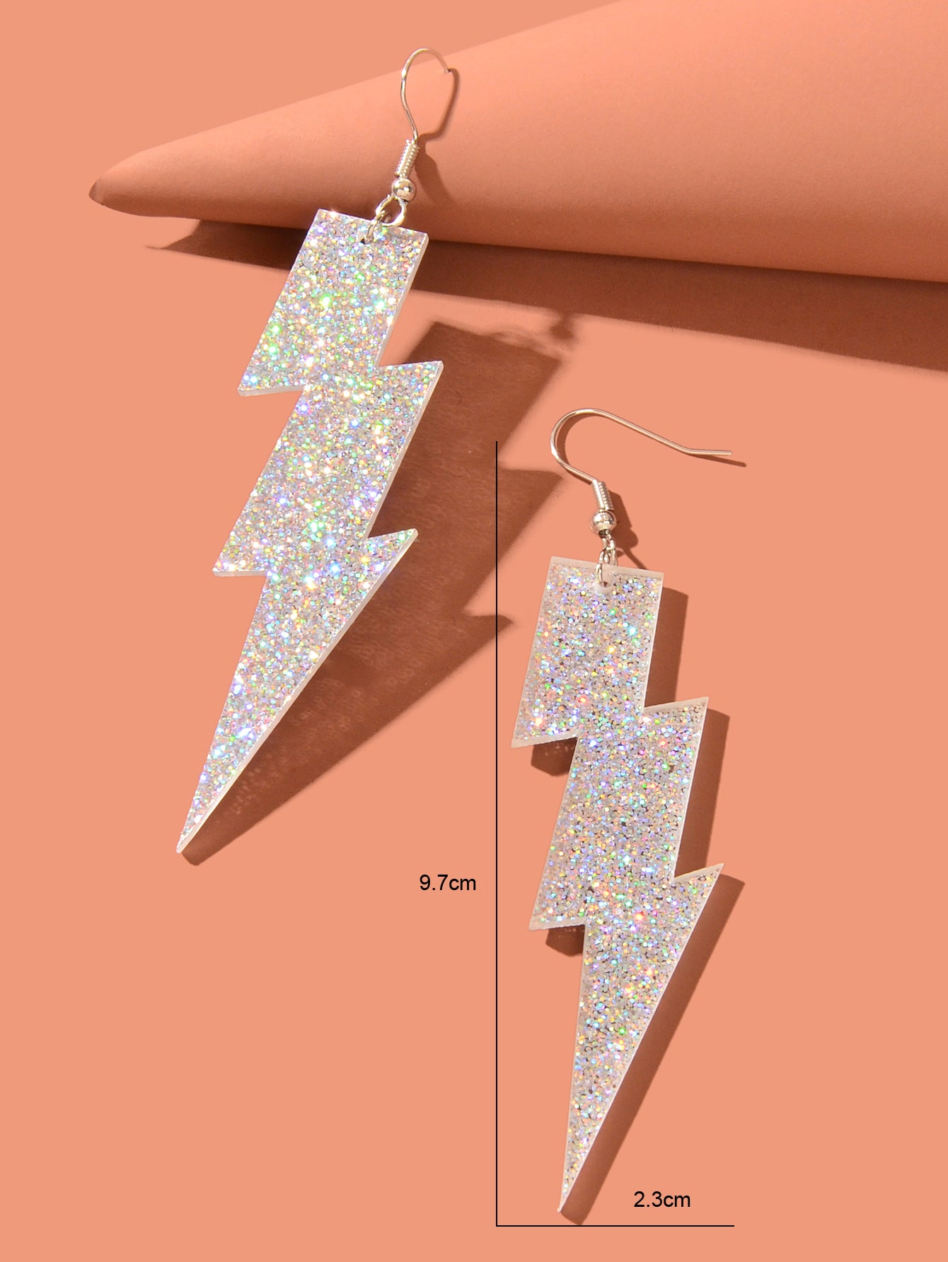 Sparkling Retro Party Acrylic Exaggerated Women Lightning Bolt Dangle Earrings