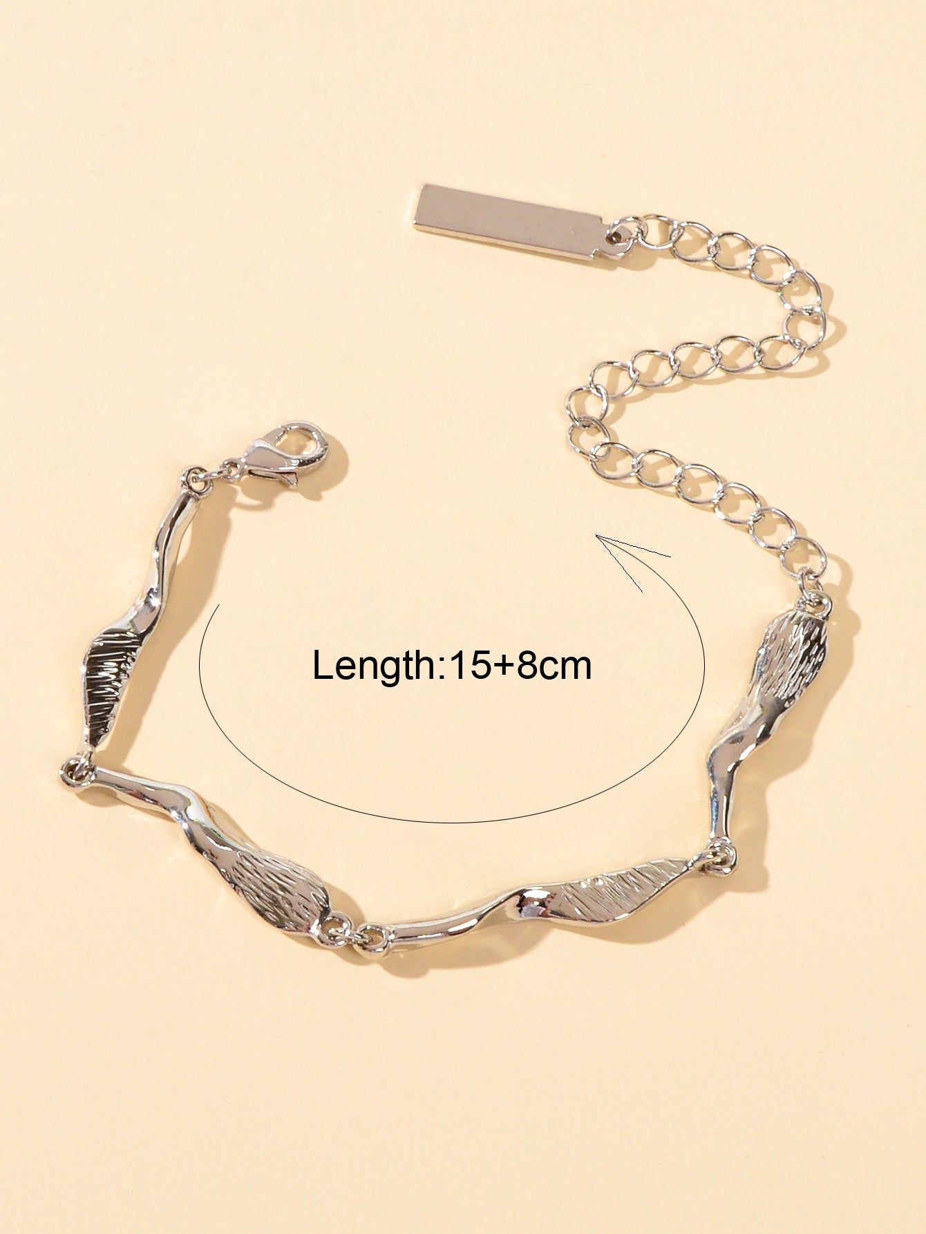 Designer Stylish Women Accessory Silver Metal Irregular Geometric Chain Bracelet