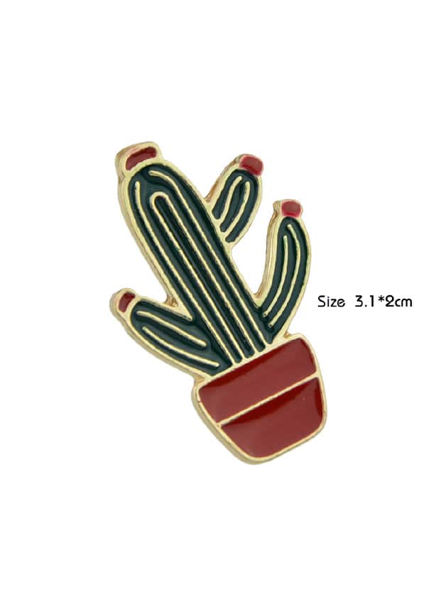 Colorful Enamel Rainbow Cactus Hat Brooch Lapel Badges Funny Button Pins Jewelry