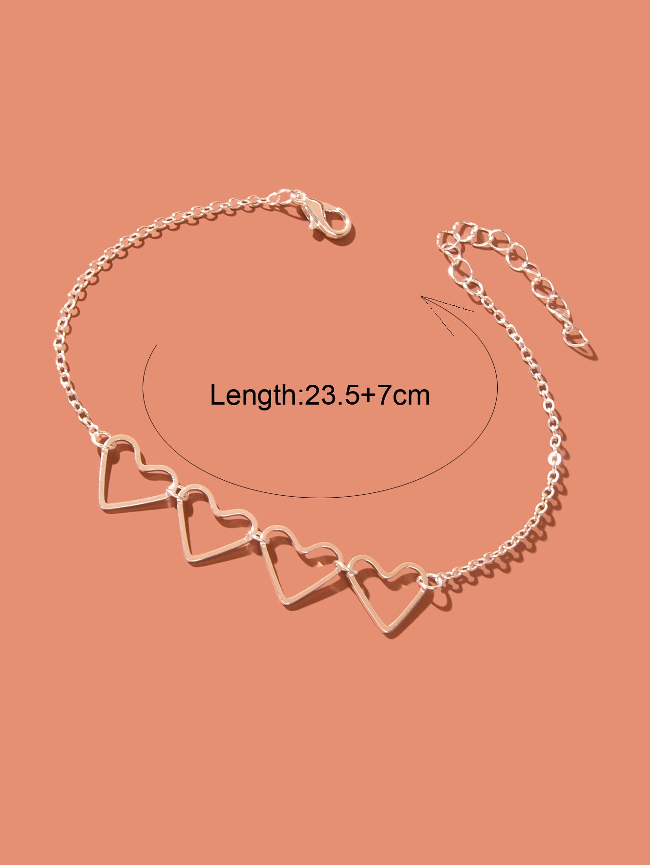 Hollow Heart Charm Adjustable Anklet Beach Accessories Minimalist Foot Jewellery