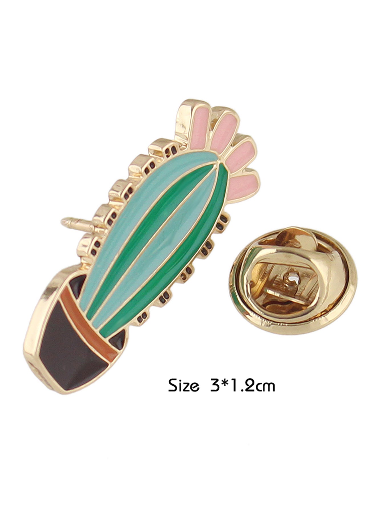 Cute Cartoon Cactus Enamel Lapel Pins Potted Plant Brooches Novelty Badges Gift