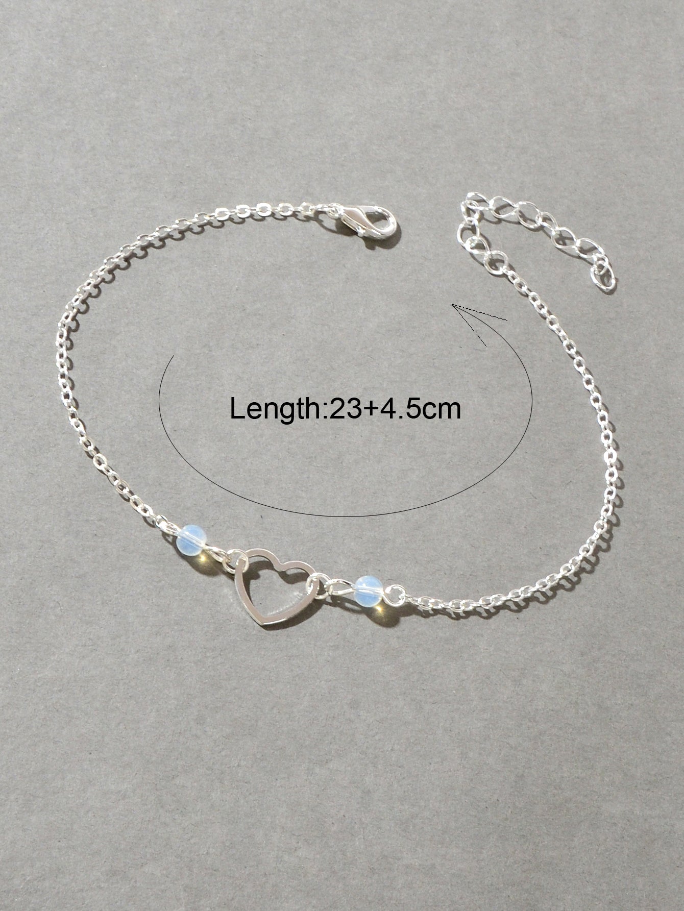 Dainty Foot Jewellery Girl Silver Chain Heart Charm Summer Barefoot Beach Anklet