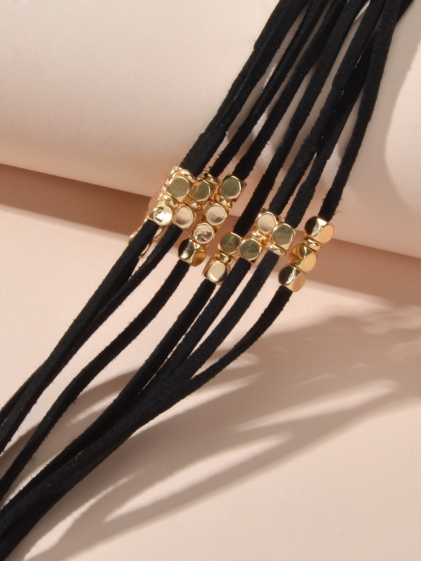 Female Jewellery Metal Beads Multi-layer Black Suede Chain Wrap Women Bracelets