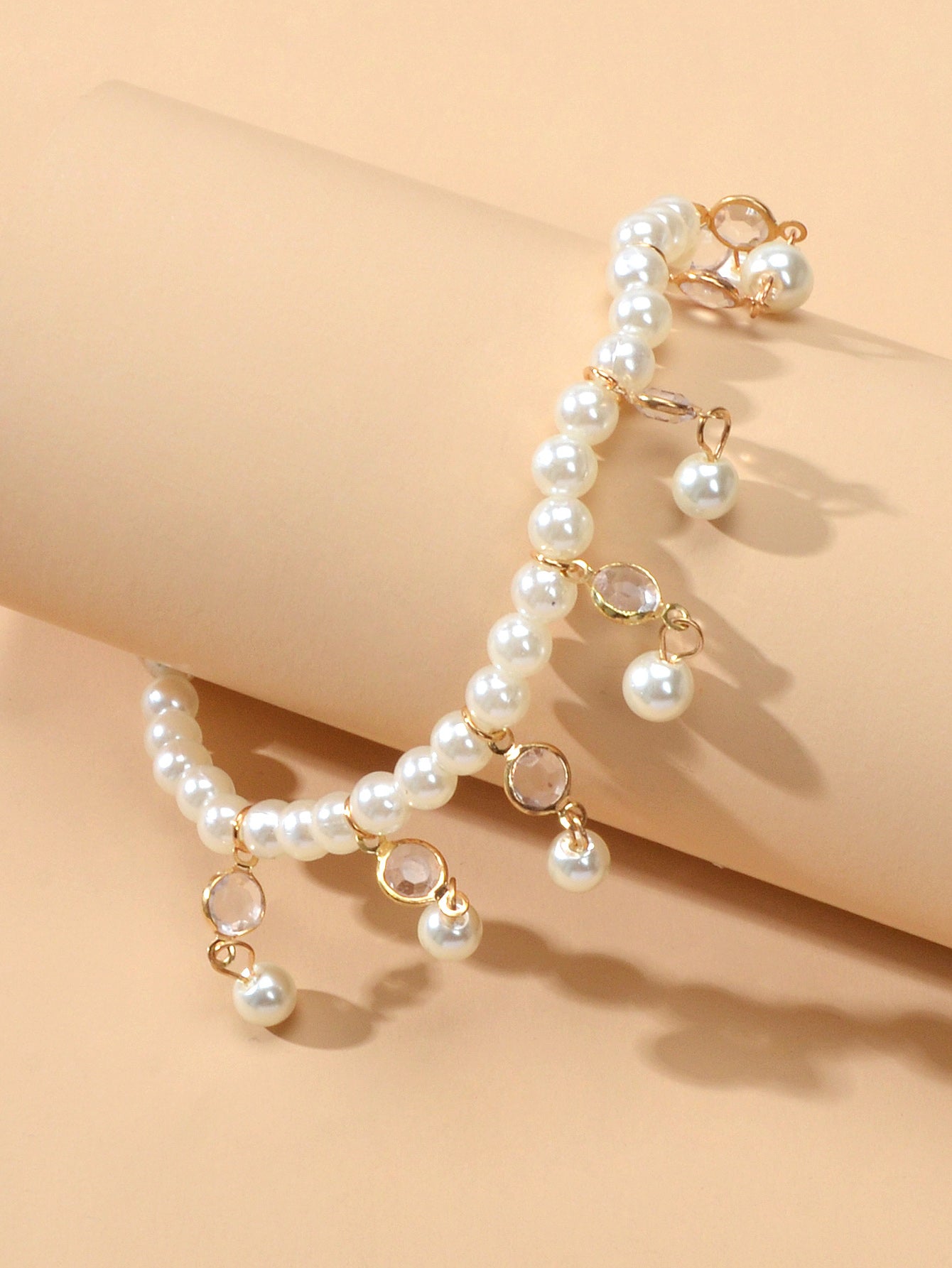 Beach Elastic Imitation Pearl Bead Charm Anklet Foot Chain Bracelet Jewelry Gift