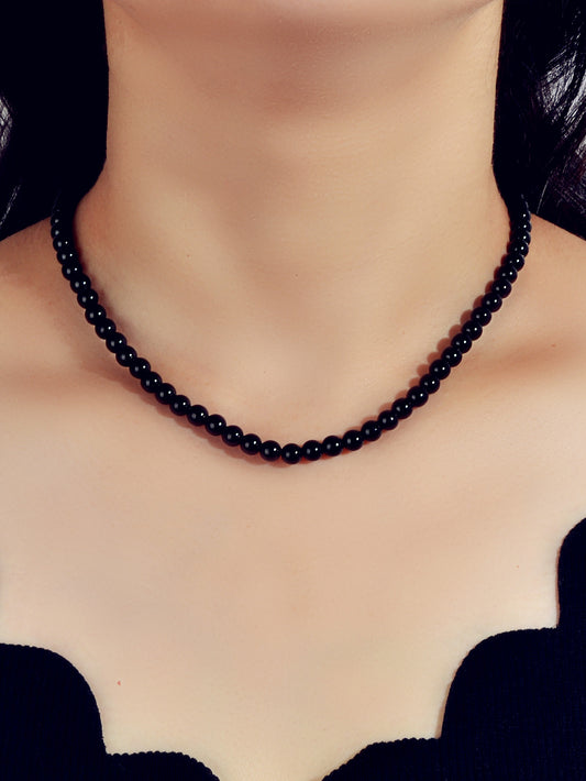 Short Black Beads Necklace Pearl Choker Wholesale Price Jewellery Accessories