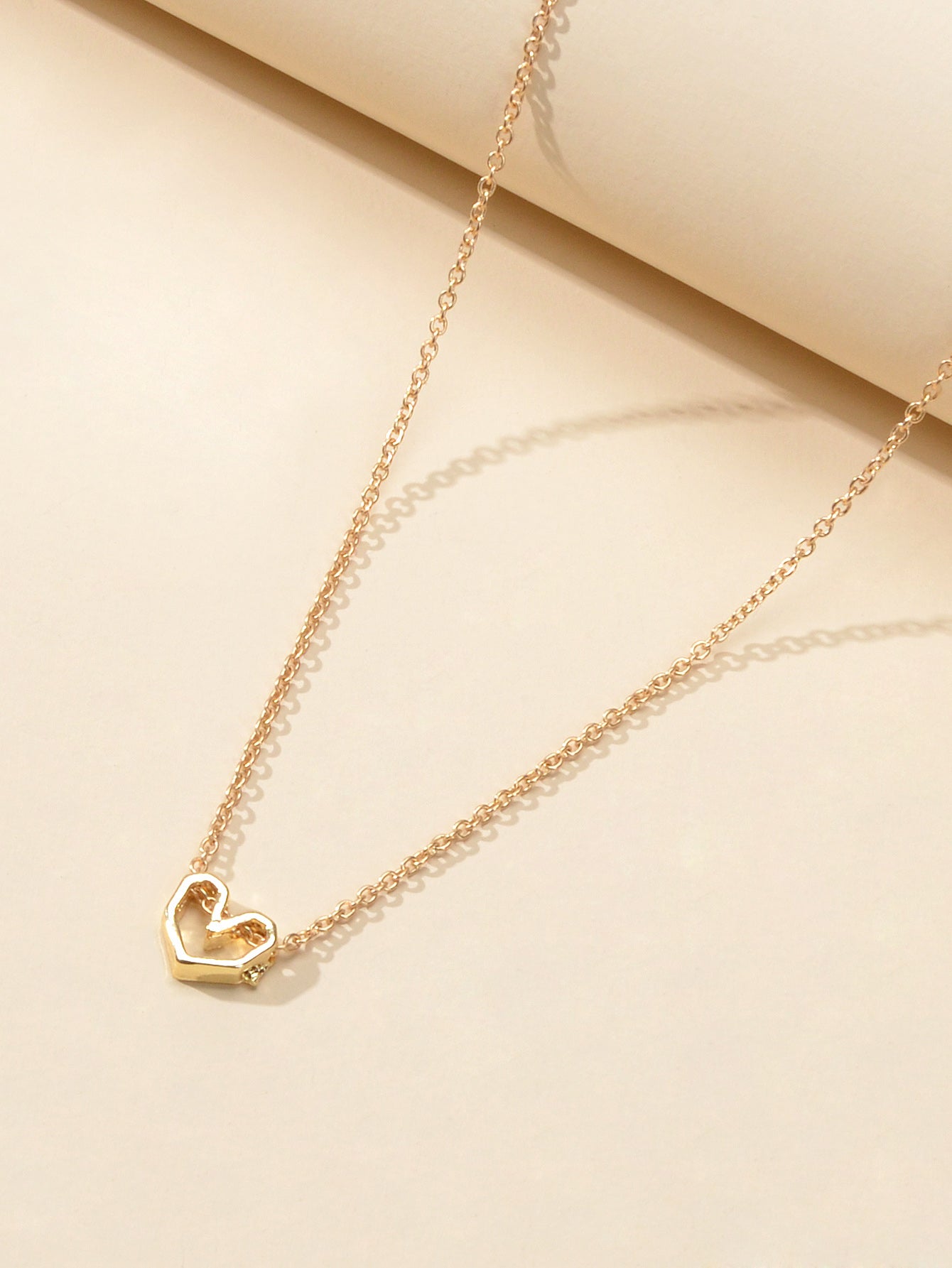 Gold Silver Simple Love Heart Charm Necklace Minimalist Wedding Party Jewellery