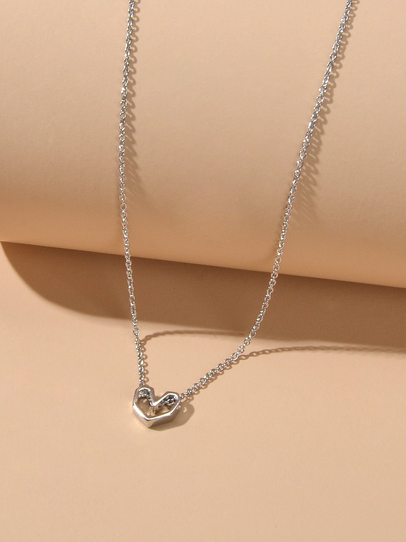 Gold Silver Simple Love Heart Charm Necklace Minimalist Wedding Party Jewellery