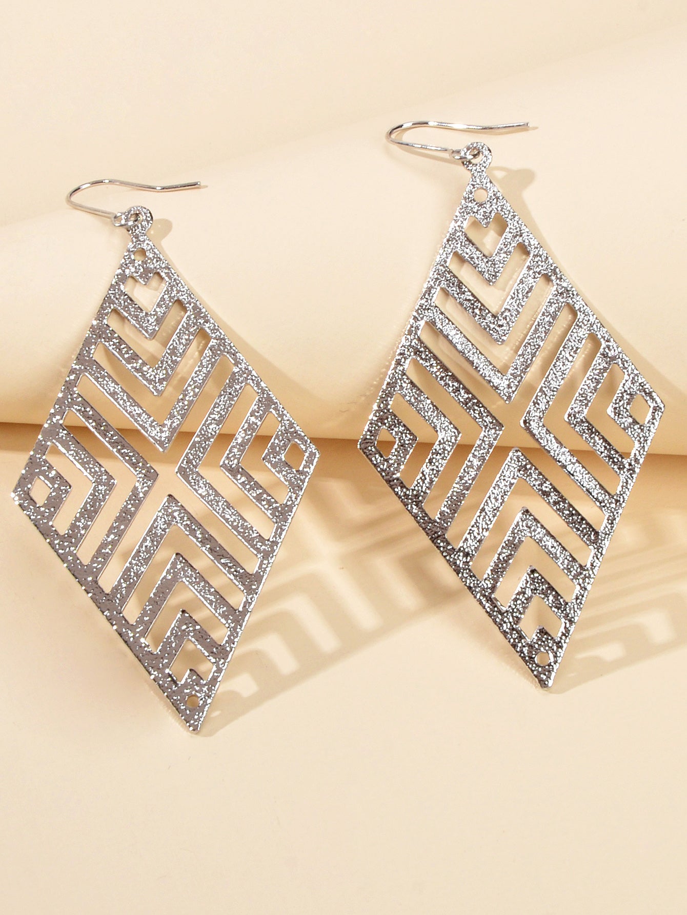 Hollow out Geometric Rhombus Drop Earrings Chic Ear Hook Boutique Jewellery