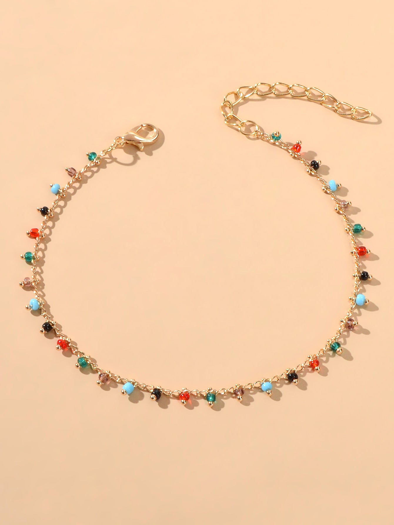 Feelontop Colorful Beads Gold Anklet Bohemia Handmade Beach Bracelet Foot Chain