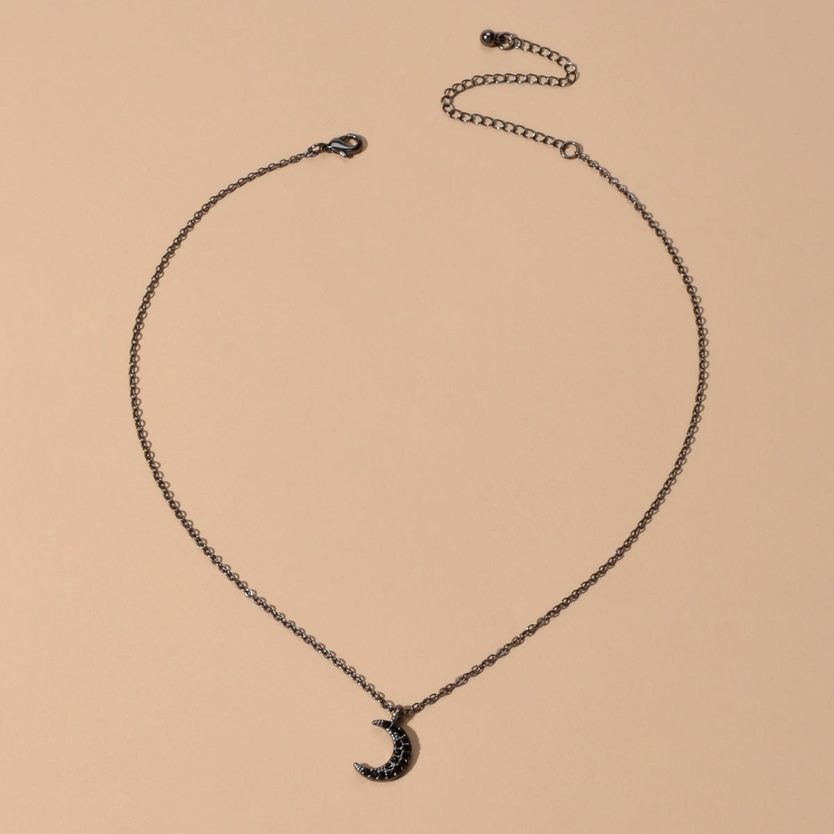 Rock Jewellery Black Cute Crescent Moon Pendant Necklace Minimalist Accessories