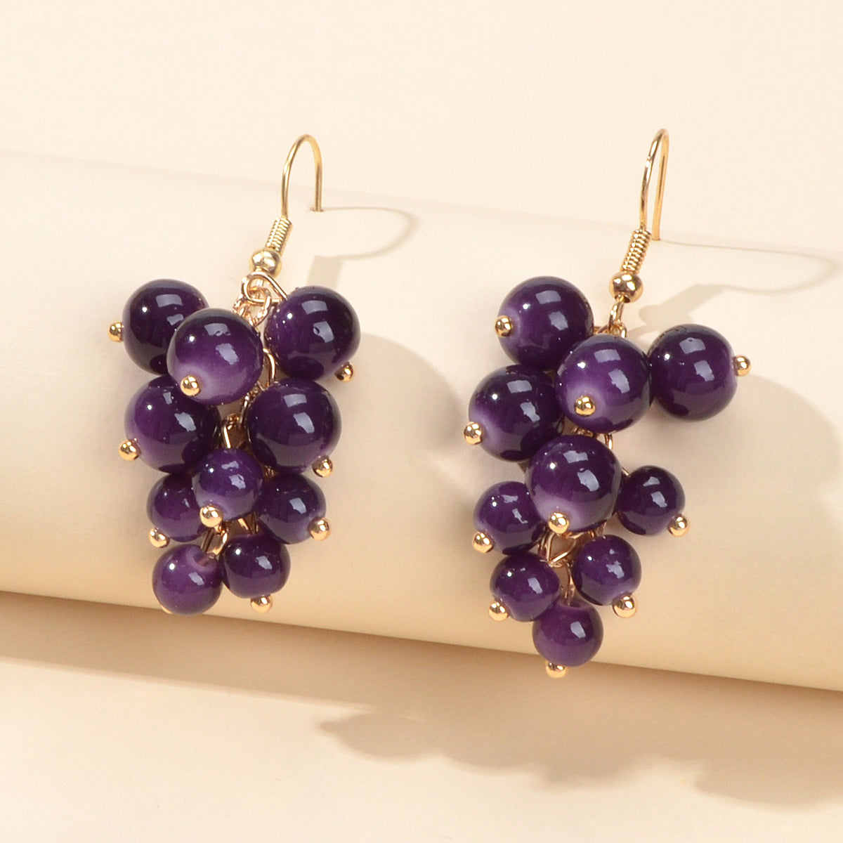 Drop Dangle Handmade Grape Cluster Earrings Colorful Cute Fruit Hook Eardrop