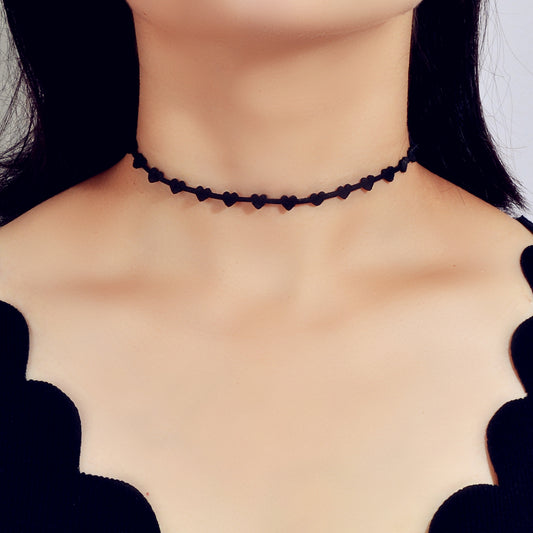 Black Heart Choker Tattoos Necklace Gothic Grunge Collar Retro Punk Jewellery