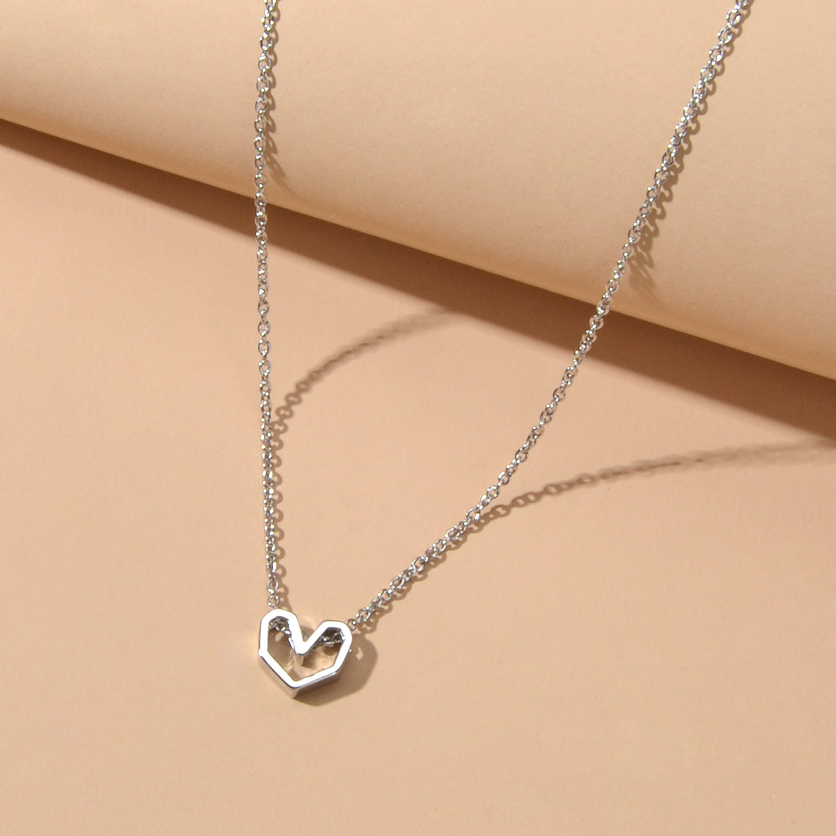 Gold Silver Simple Love Heart Charm Necklace Minimalist Wedding Party Jewellery