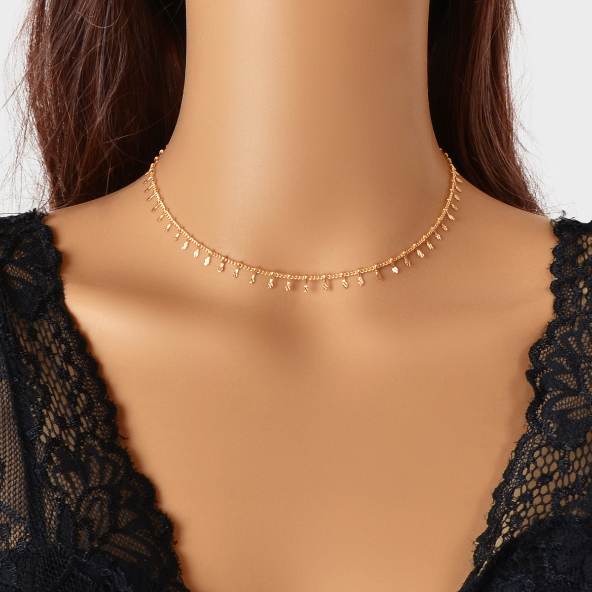 Classic Dainty Thin Charm Choker Gold Short Chain Necklaces Minimalist Jewellery