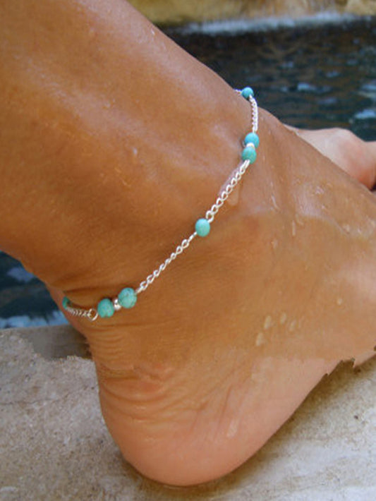 1 pc Barefoot Sandals Ankle Boho Chic Chain Turquoise Anklet Bracelets Jewellery