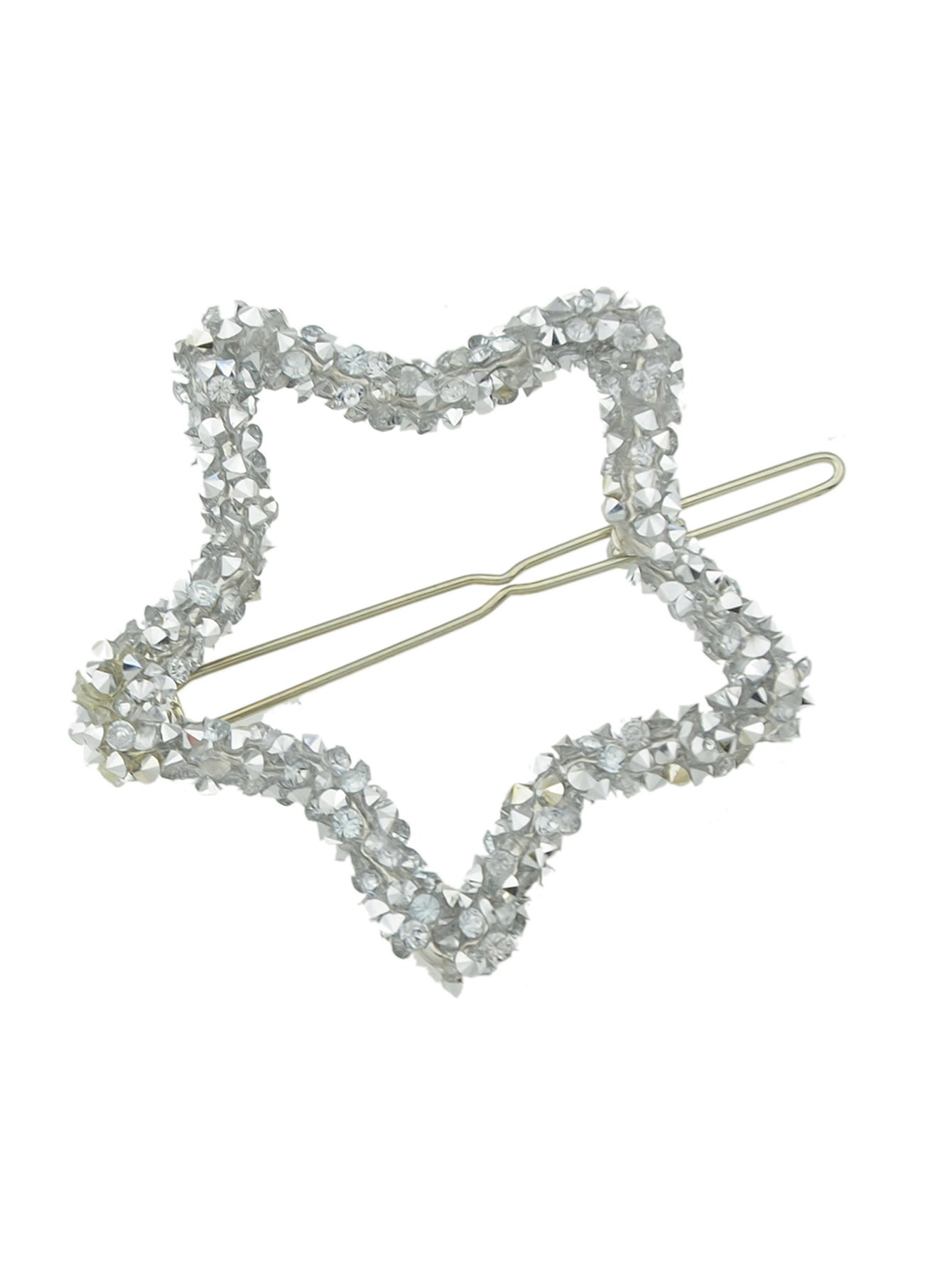 Luxurious Hair Accessories Headwear Rhinestone Silver Star Hairgrips Hair Clips