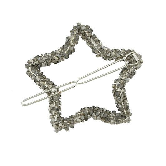 Luxurious Hair Accessories Headwear Rhinestone Silver Star Hairgrips Hair Clips