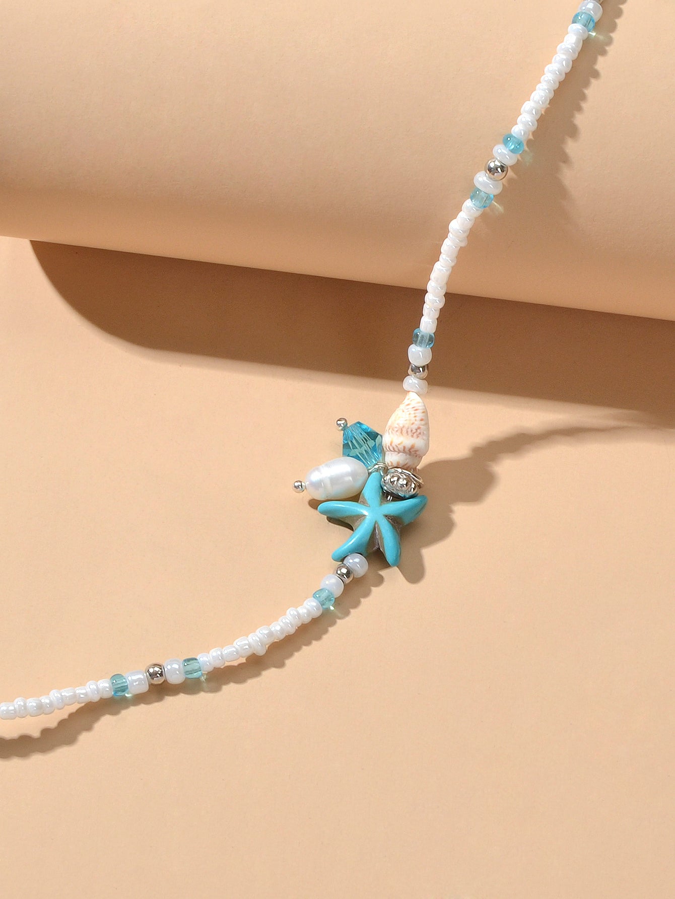 Ocean Style Conch Shell Starfish Seed Beads Turquoise Anklet Sea Beach Jewellery